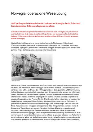 Norvegia L'operazione Weserubung E La Resistenza Norvegese