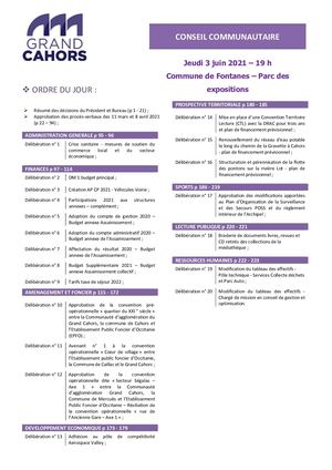 Conseil communautaire du 3 juin 2021