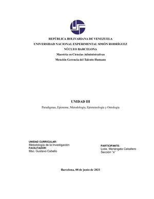 Paradigmas, Episteme, Metodologia, Epistemologia Y Ontologia