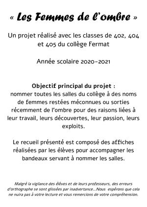 "Les Femmes de l'ombre"