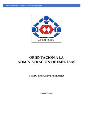 Orientación Profesional a la Administración de Empresas