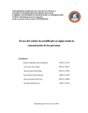 El Uso Del Celular Ha Modificado En Algún Modo La Comunicación De Las Personas
