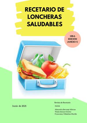 RECETARIO DE LONCHERAS SALUDABLES