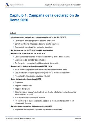 Capítulo 1 Campaña De La Declaración De Renta 2020