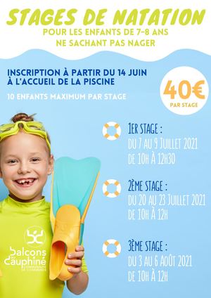 Affiche stages piscine