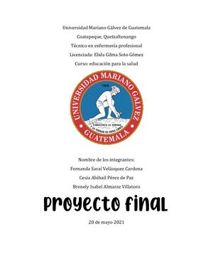 Proyecto Final Educación Para La Salud