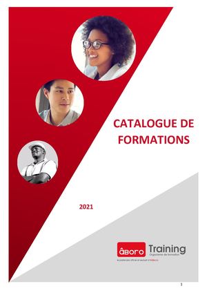 Aboro Training Catalogue De Formation 2021