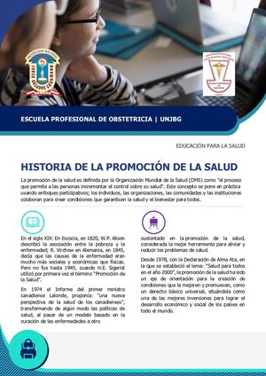 Historia De La Promoción De La Salud