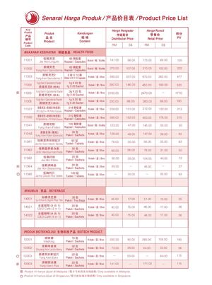 Product Price List - Singapore & Malaysia