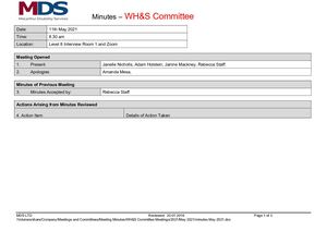 WHS Minutes May 2021