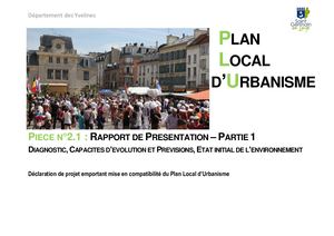 Pièce du PLU modifiée - Rapport de présentation partie 1 (Déclaration de projet)