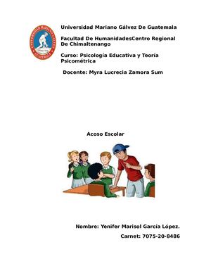 Folleto De Acoso Escolar