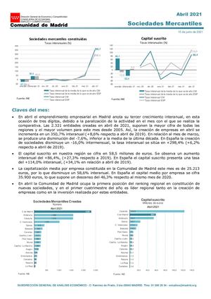 Nota Sociedades Mercantiles Abril 2021 Comunidad De Madrid