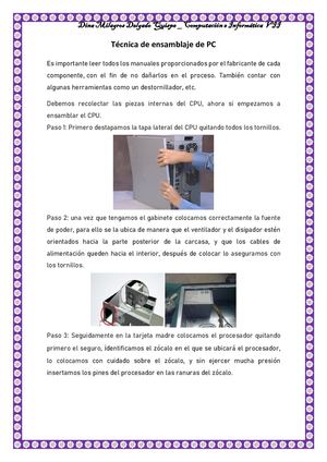 Técnica De Ensamblaje De Pc