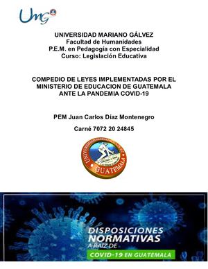 Compendio De Leyes Ante La Pandemia Covid 19 En Guatemala