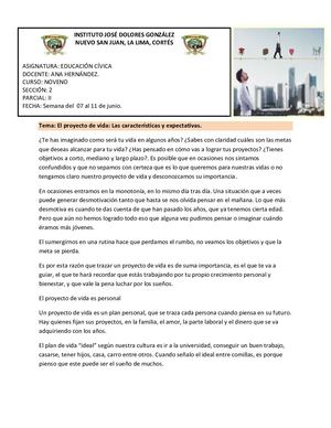 Actividades Cívica, Noveno, Semana 5