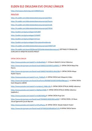ELDEN ELE OKULDAN EVE OYUN2 LİNKLER