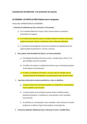Cuestionario Introducción A La Economía 1er Parcial