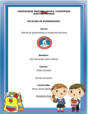 Portafolio Literatura Guatemalteca