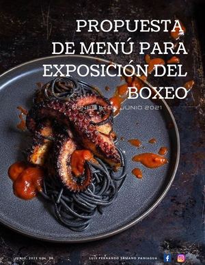 Menú para exposición de boxeo