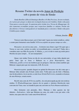 1 Conta Twitter De Simão (Amor De Perdição).