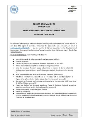 Dossier Type Frt Aides Tresorerie