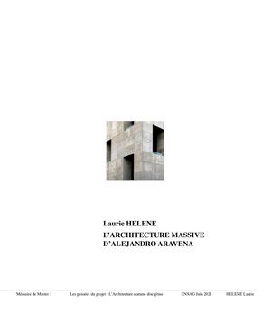 Mémoire "L'architecture massive d'Alejandro Aravena"