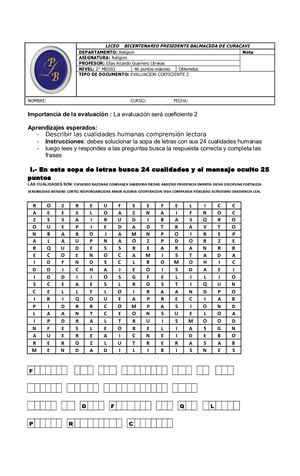 Evaluacion Escrita Segundomedio Junio