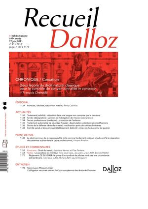 Recueil Dalloz N°21 17 Juin 2021