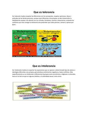 Que Es Tolerancia