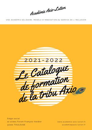 Catalogue De Formation Académie Axio Lution