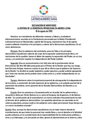 Declaración Montevideo Estado De Derecho