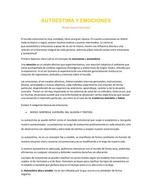 Autoestima Y Emociones