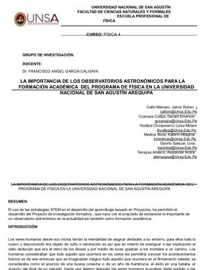 LA IMPORTANCIA DE LOS OBSERVATORIOS ASTRONÓMICOS