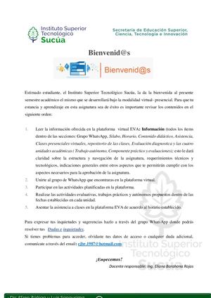 Bienvenida Para La Plataforma