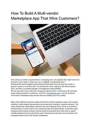 How To Build A Multi-vendor Marketplace App That Wins Customers?