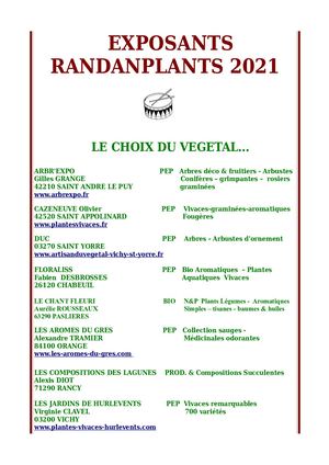 Guide des Exposants Randanplants 2021