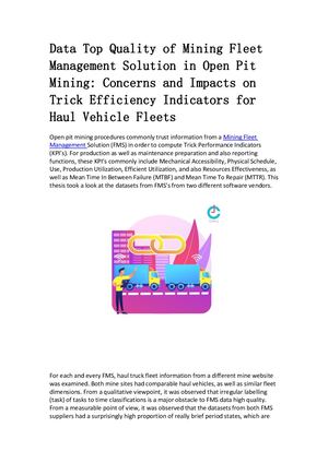 Mining Fleet Management System Solutions