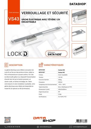 Gâche Electrique Avec Têtiere Encastrable Lock-iD
