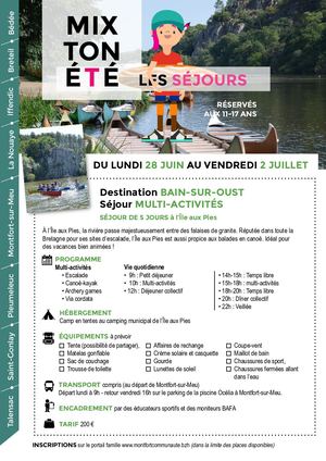 MIX TON ÉTÉ 2021 : des séjours à la semaine