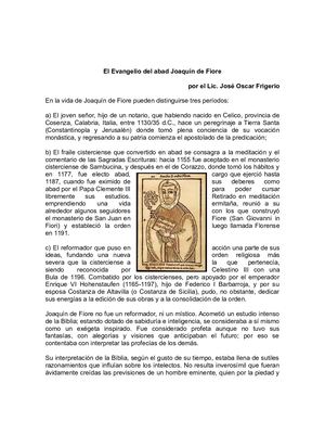 El evangelio de Joaquín de Fiore