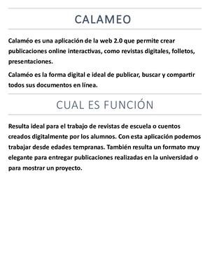 Investigacion De Calameo ( 5to Magisterio )