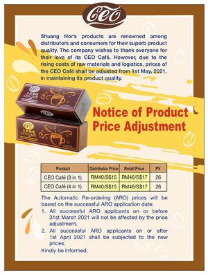 Ceo Coffee Price Increase