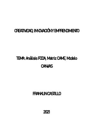 Analisis Foda, Came Y Canvas