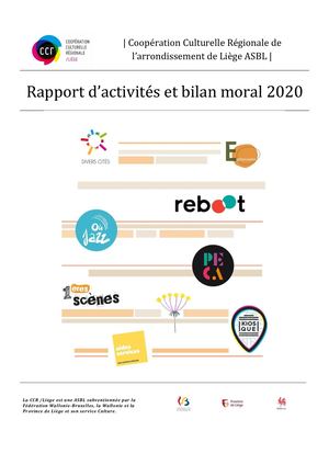 Rapport d'activités 2020 - CCR/Liège