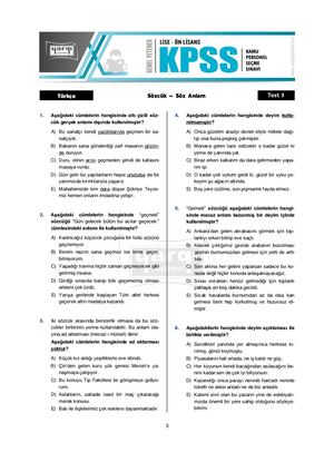 öN Lisans Memuruz Tek Kitap Yaprak Test