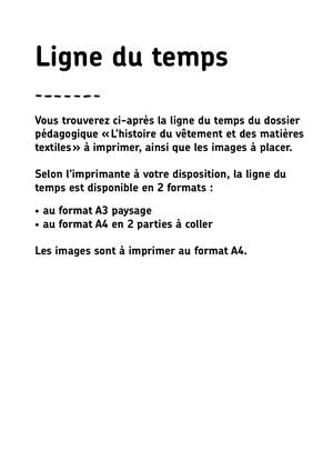L’histoire du vêtement et des matières_Ligne Du Temps