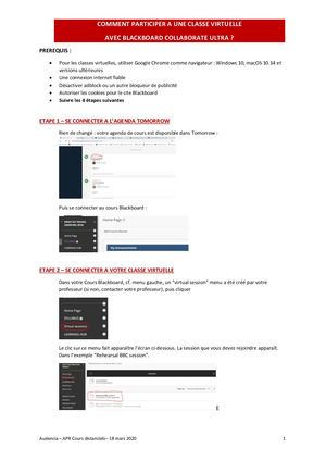 Apr Se Connecter à Une Classe Virtuelle (Avec Bbc)