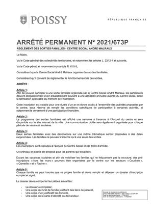 Reglement Des Sorties Malraux 06 21