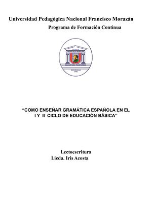 GRAMATICA PARA EL I Y II CICLO